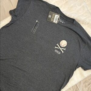 Blue Seven Charcoal Baseball Graphic Men's Tee
